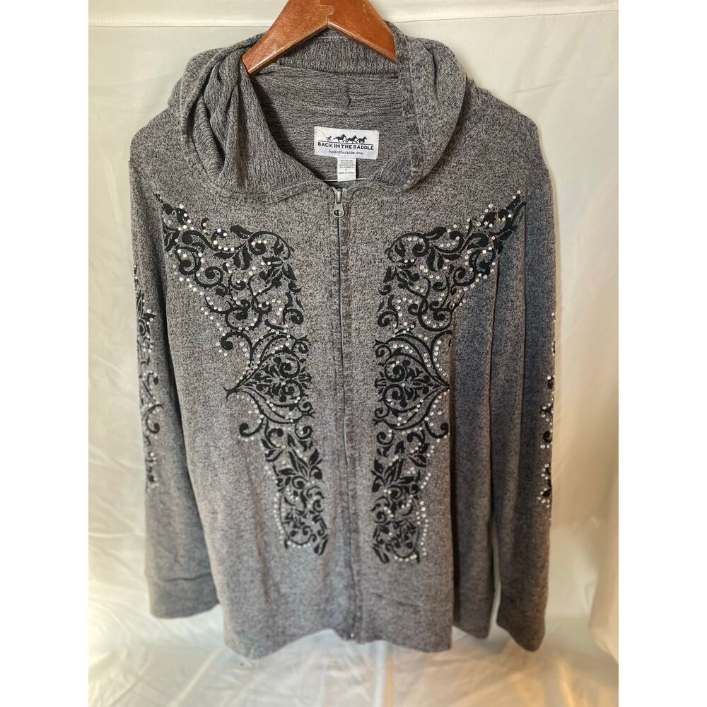 Back in the Saddle-Grey Zip up Sweatshirt-Women's large-Brand New